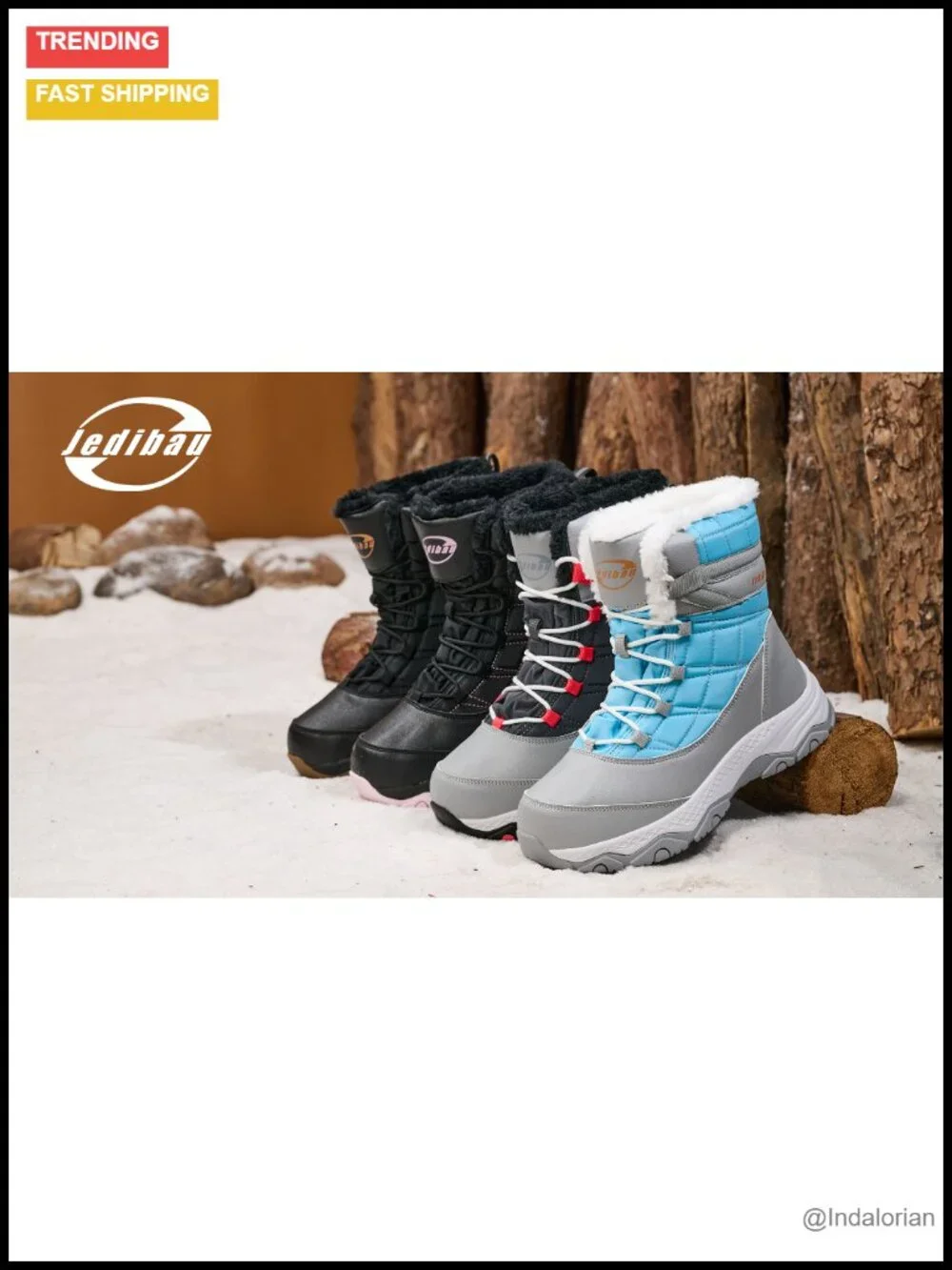 Waterproof Mid-Calf Snow Booties with Fleece Lining for Women